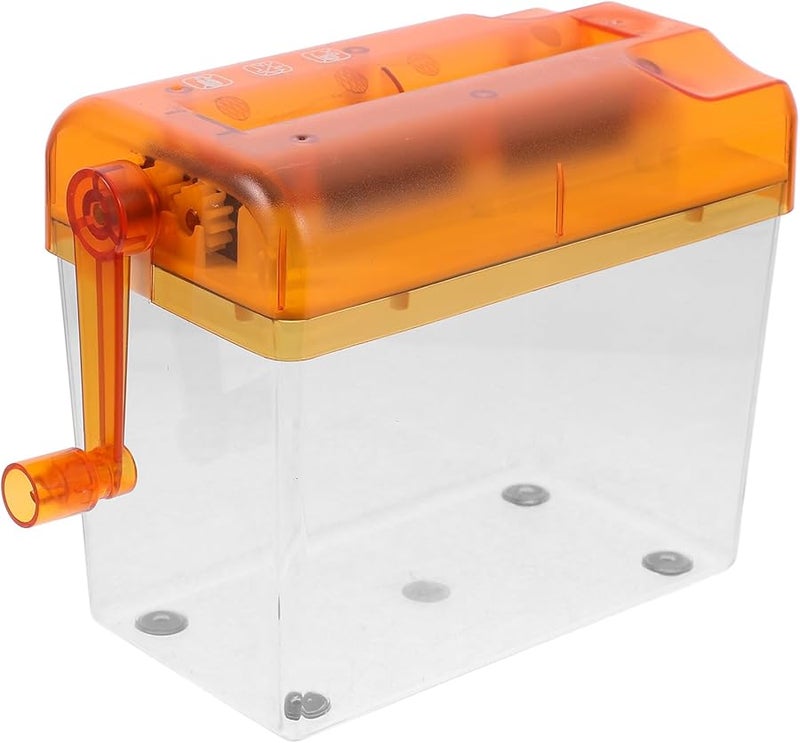 Orange Mini Manual Paper Shredder Portable A6 Size Handheld Document Cutter for Home Office Desktop Use - Image 1